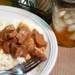 Beef Tips with Rice and Gravy, printbox photo.